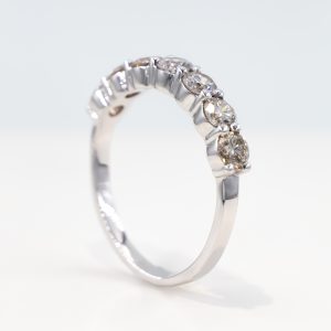 Seven Stone Diamond Ring with 18k White Gold