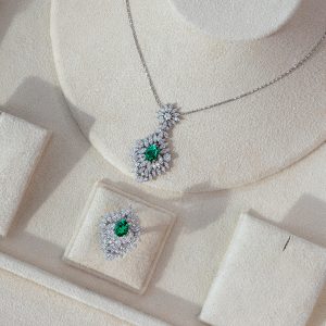 Diamond Set Lab Moissanite White Gold