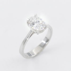 Oval Solitaire Lab Moissanite Ring
